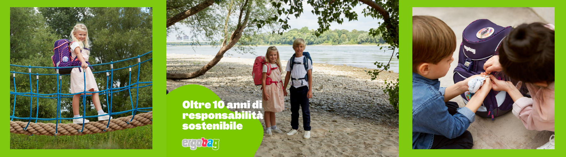 ERGOBAG: zaini eco-sostenibile e pensato per la schiena dei bambini negli store di Borgomanero, Gerenzano e Seregno