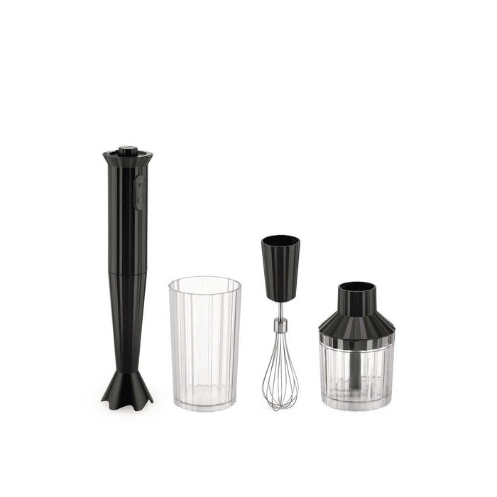ALESSI Frullatore A Immersione Con Bicchiere Graduato, Frusta E Tritatutto In Resina Termoplastica, Nero - MDL10SB