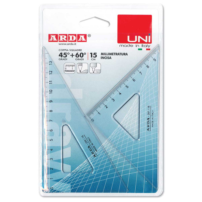 ARDA Coppia Squadre In Plastica 45° E 60° Cm. 15 Uni - 70315SS