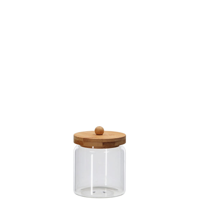 AD TREND Barattolo In Vetro Borosilicato Con Coperchio In Bambù D 10X H 12 Cm