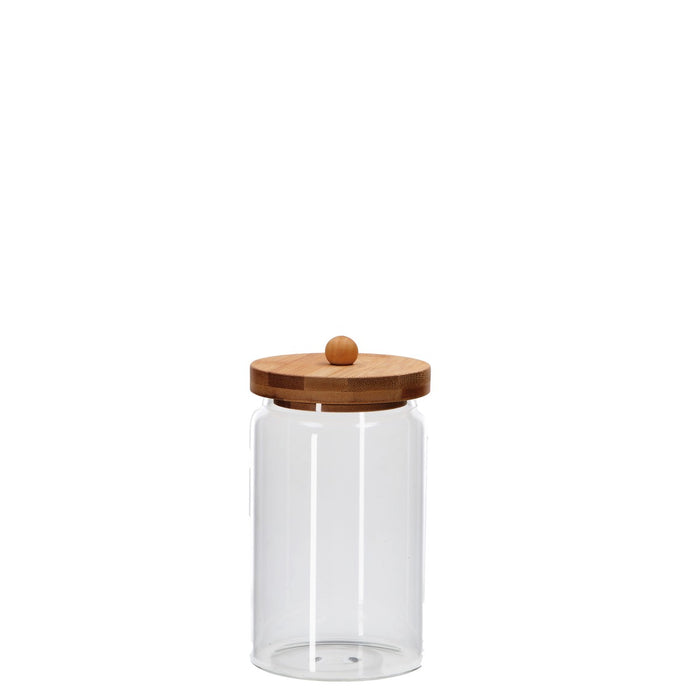 AD TREND Barattolo In Vetro Borosilicato Con Coperchio In Bambù D 10X H 17 Cm