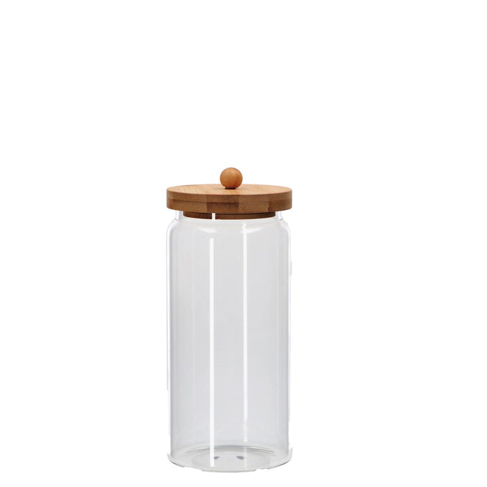 AD TREND Barattolo In Vetro Borosilicato Con Coperchio In Bambù D 10X H 22 Cm