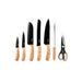BERGAMASCHI Ceppo Di 5 Coltelli 1 Forbice 1 Affilacoltelli Black Wood