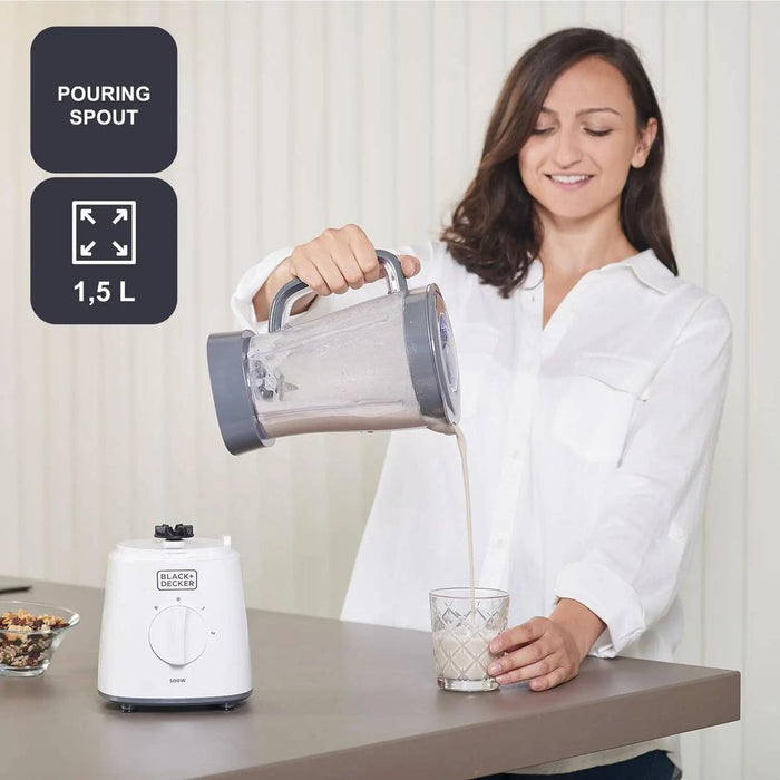 BLACK DEKER Frullatore Plastica 1,5 Lt 500W - BXJB500E