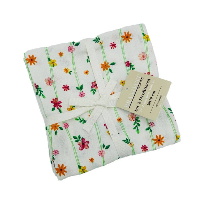 BRANDANI Set 2 Strofinacci Polline Micro Righe - 10177