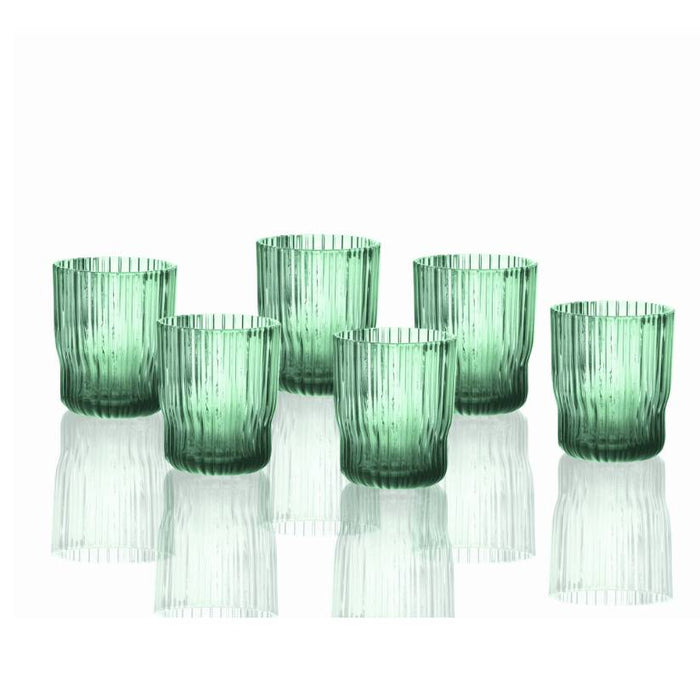 BRANDANI Set 6 Bicchieri Plissè In Vetro - 51074