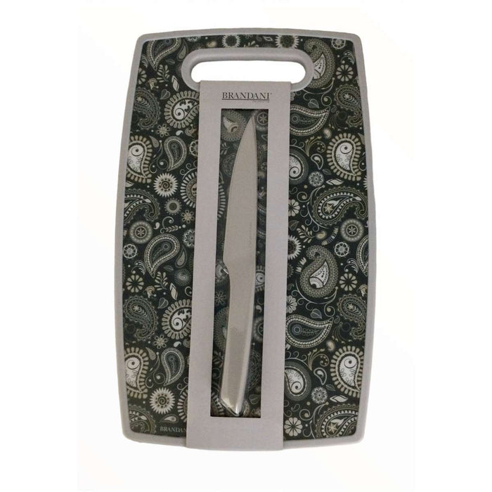 BRANDANI Tagliere Shanti Con Coltello Utility Pp Inox Nero - 52847