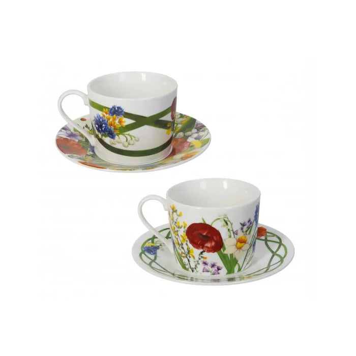 BRANDANI Set 2 Tazze Da The Campo Di Fiori New Bone China - 52872