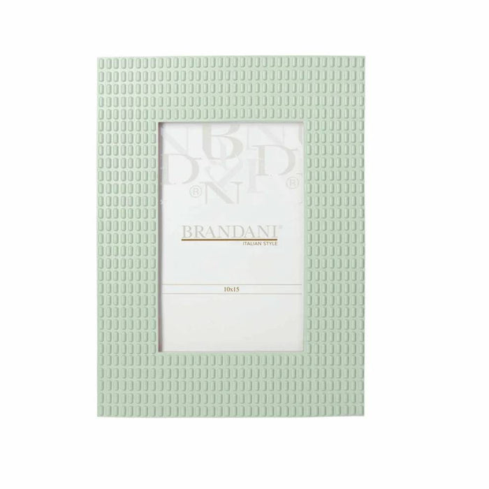 BRANDANI Portafoto Lingotto Verde Acqua Poliresina 10X15 Cm - 59220