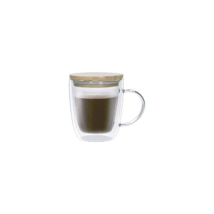 BRANDANI Mug Termica In Vetro Doppia Parete E Tappo In Bamboo - 96020
