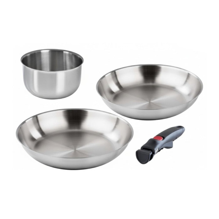 BARAZZONI Set 2 Padelle 24 28 E Casseruola 16 Inox Facile Con Manico