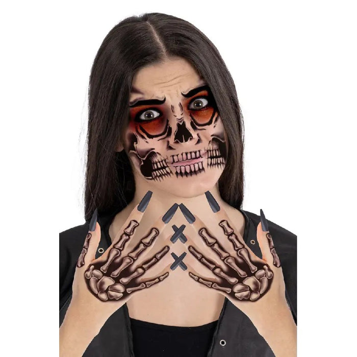 CARNIVAL TOYS Tatuaggi Viso E Mani Scheletro