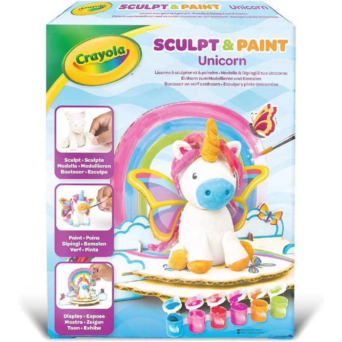 CRAYOLA Modella & Dipingi Il Tuo Unicorno Argilla Modellabile Con Tempere E Accessori - 04-0259
