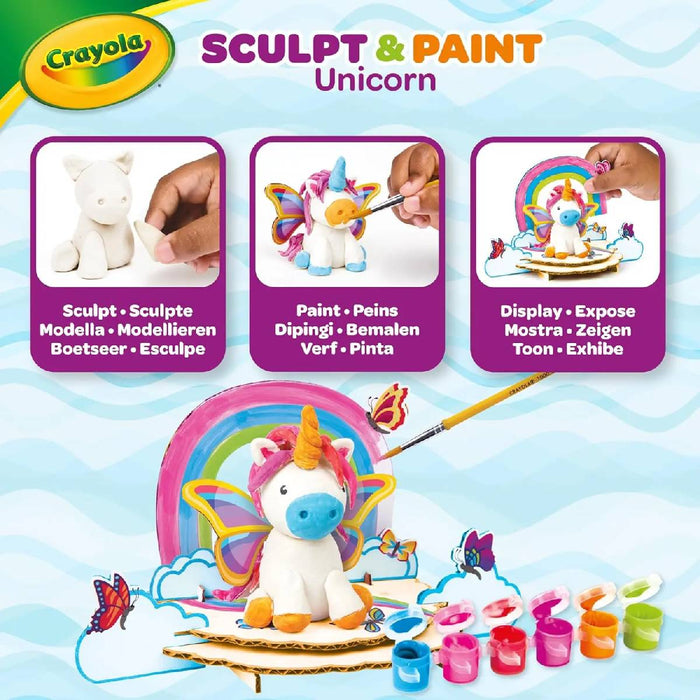 CRAYOLA Modella & Dipingi Il Tuo Unicorno Argilla Modellabile Con Tempere E Accessori - 04-0259