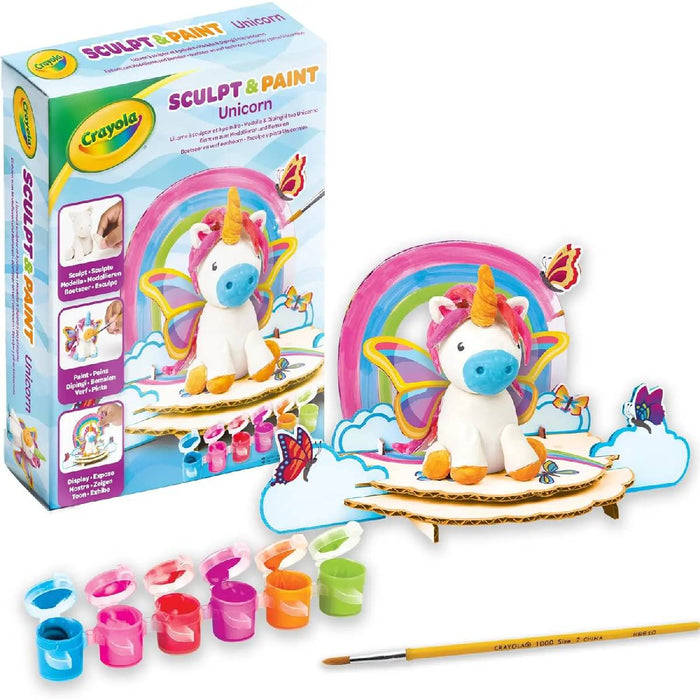 CRAYOLA Modella & Dipingi Il Tuo Unicorno Argilla Modellabile Con Tempere E Accessori - 04-0259
