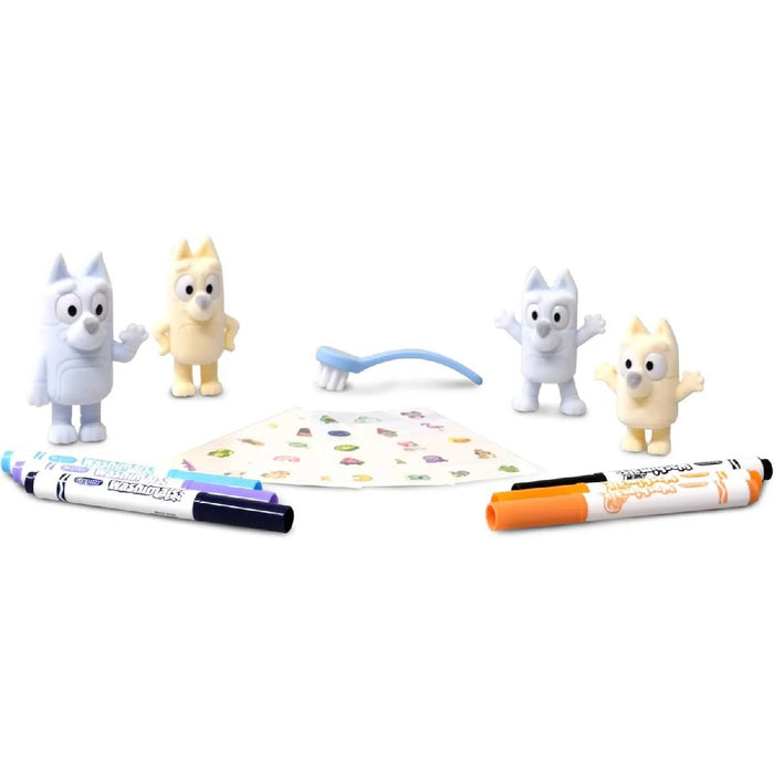 CRAYOLA Washimals Bluey Set Attività Con Adesivi E 4 Cuccioli 6 Pennarelli Lavabili - 74-0253