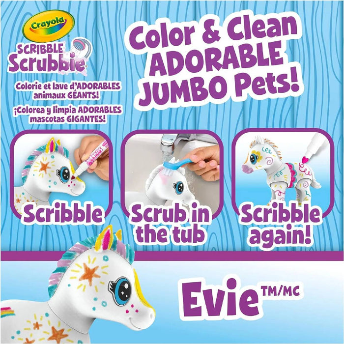 CRAYOLA Washimals Jumbo Pets Big Evie Cavallina Da Colorare Lavare E Ricolorare - 74-2031