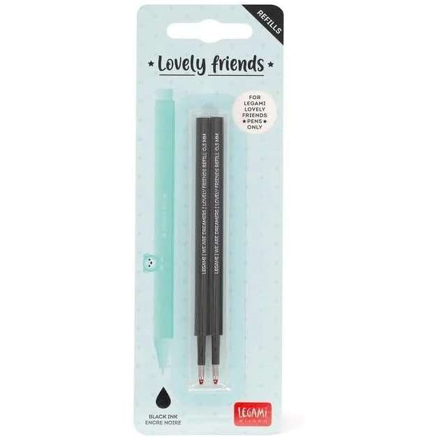LEGAMI Set Di 2 Refill Per Penna Gel Lovely Friends Nero - LEGREFCPP0001