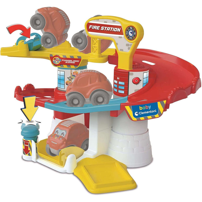 CLEMENTONI Tumbling Cars Fire Station Stazione Pompieri Con Pista - 17559