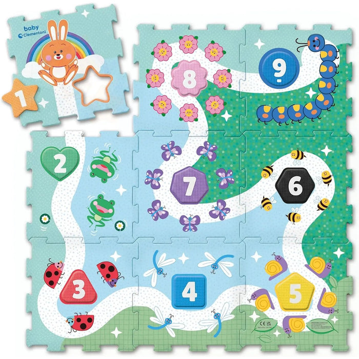 CLEMENTONI Tappeto Puzzle 1 2 3 Zoo Eva Mat