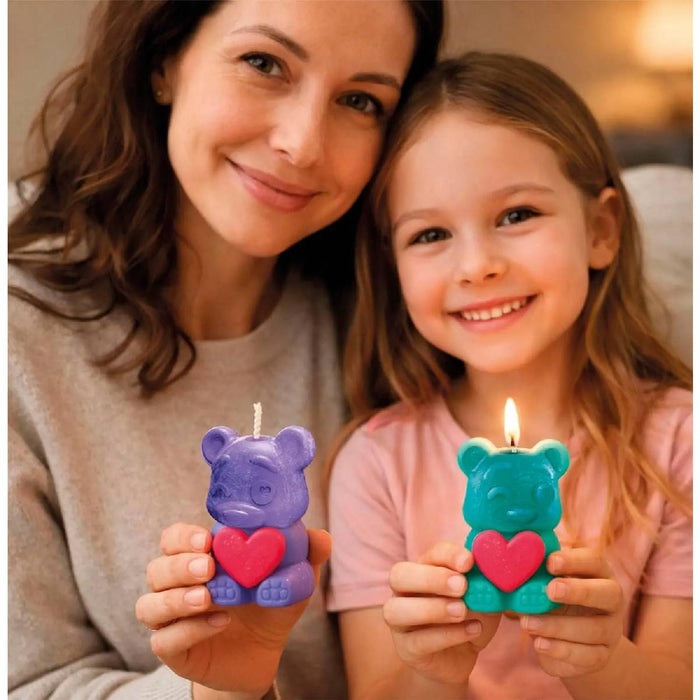 CLEMENTONI Create Your Candles Bear Kit Per Creare 2 Candele Artigianali A Forma Di Orsetto - 18350