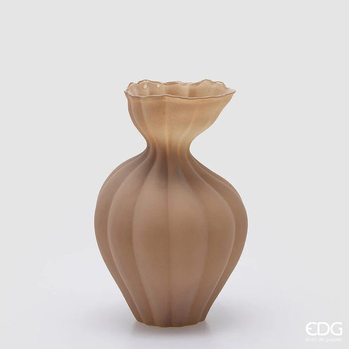 EDG Vaso Flow Sinuoso H 30 Cm Marrone Chiaro