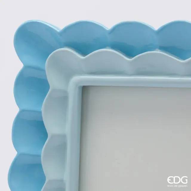 EDG Portafoto Cornice Balze Rettangolare H 20 Cm L 15 Cm Blu - 7600274A800