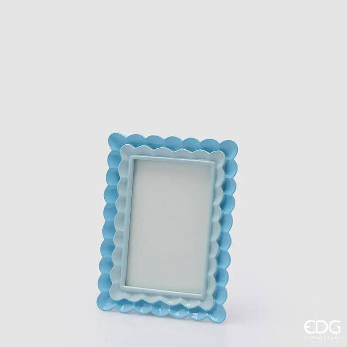 EDG Portafoto Cornice Balze Rettangolare H 20 Cm L 15 Cm Blu - 7600274A800