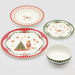 EDG Servizio Piatti Natale Xmas 24 Pz In Ceramica Rosso Verde – Piano, Fondo, Dessert E Ciotole