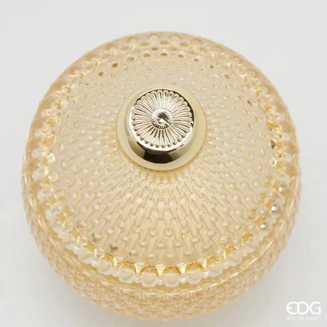 EDG Contenitore Decorativo Con Micro Quadretti Bombato H 14,5 Cm D 10,5 Cm Giallo - 8101417A200