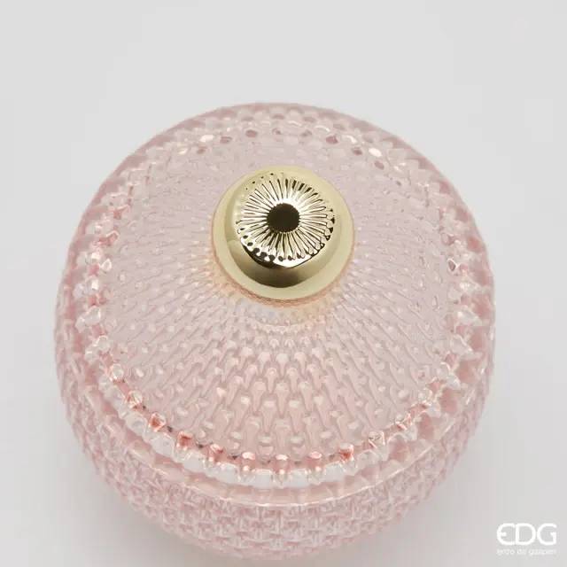 EDG Contenitore Decorativo Con Micro Quadretti Bombato H 14,5 Cm D 10,5 Cm Rosa - 8101417A500