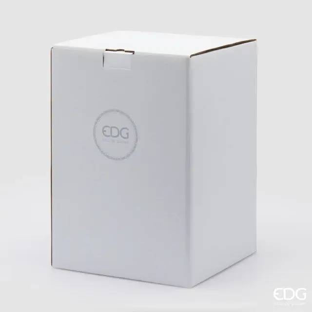 EDG Contenitore Decorativo Con Micro Quadretti Bombato H 14,5 Cm D 10,5 Cm Verde - 8101417A700