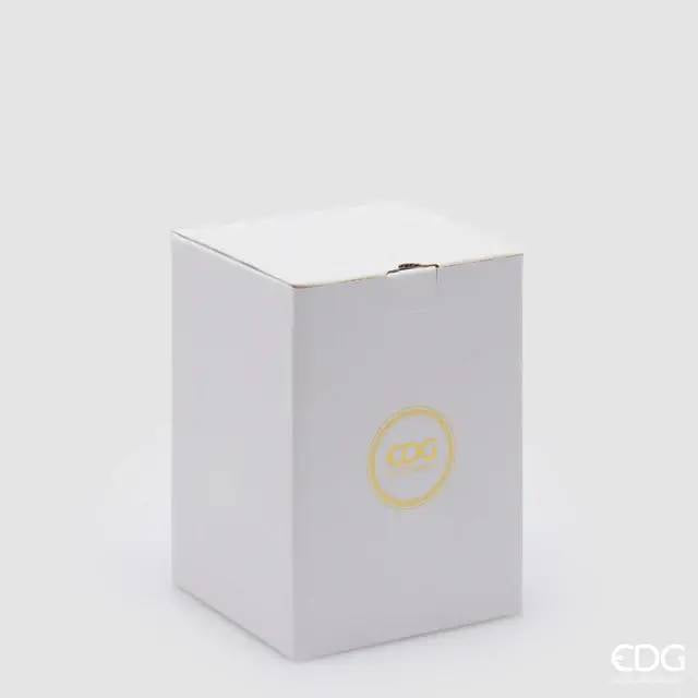 EDG Contenitore Decorativo Con Micro Quadretti Bombato H 11,5 Cm D 8,5 Cm Giallo - 8101418A200