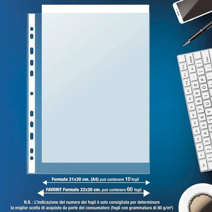 FAVORIT 50 Buste Forate Lucide Alto Spessore 22X30Cm - 100460120
