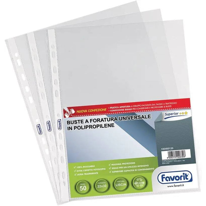 FAVORIT 50 Buste Forate Lucide Alto Spessore 22X30Cm - 100460120