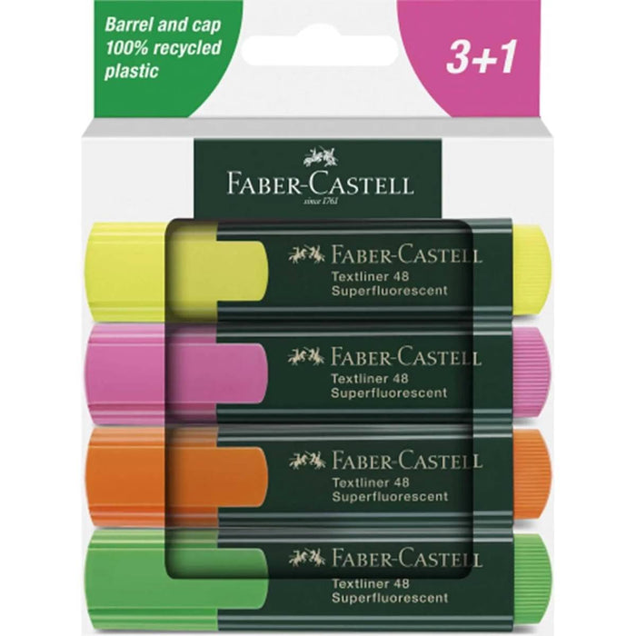 FABER CASTELL Evidenziatori Textliner 48 Confezione Da 4 Pezzi - 254844