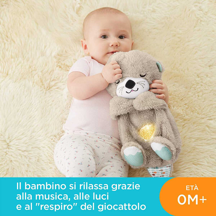MATTEL Fisher-Price Lontra Rilassante Soffici Suoni, Per Neonati Da 0+ Mesi - FXC66