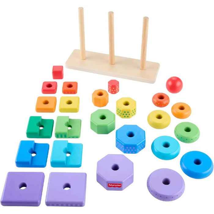 FISHER PRICE Set 3 Piramidi In Legno - HXT76