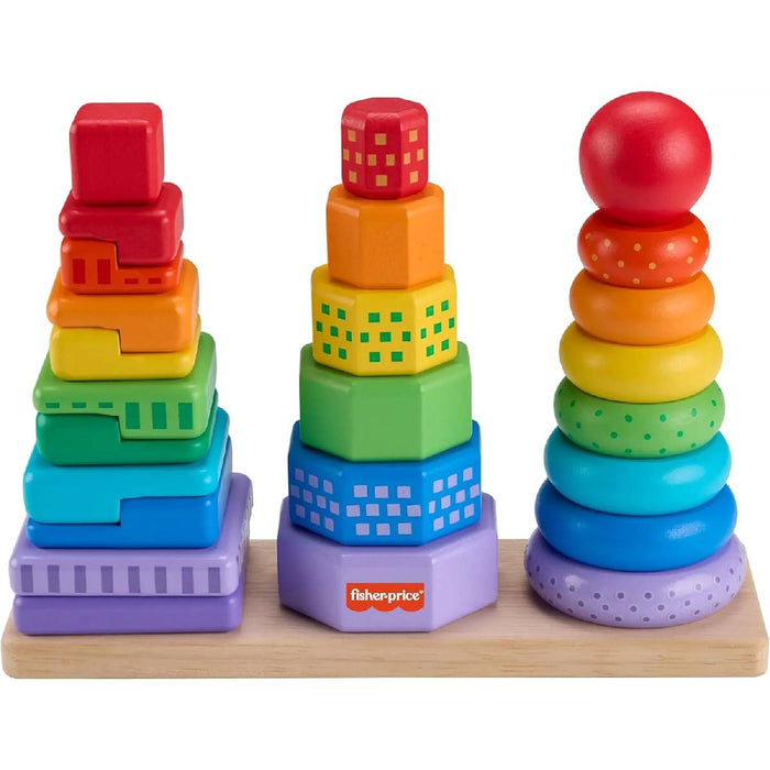 FISHER PRICE Set 3 Piramidi In Legno - HXT76