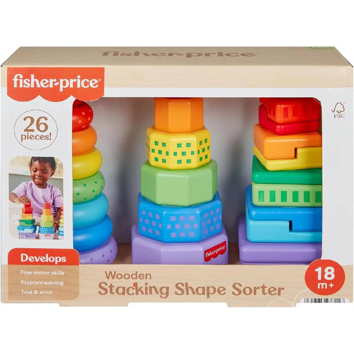 FISHER PRICE Set 3 Piramidi In Legno - HXT76