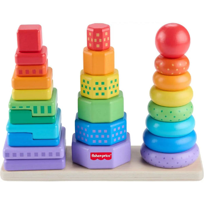 FISHER PRICE Set 3 Piramidi In Legno - HXT76
