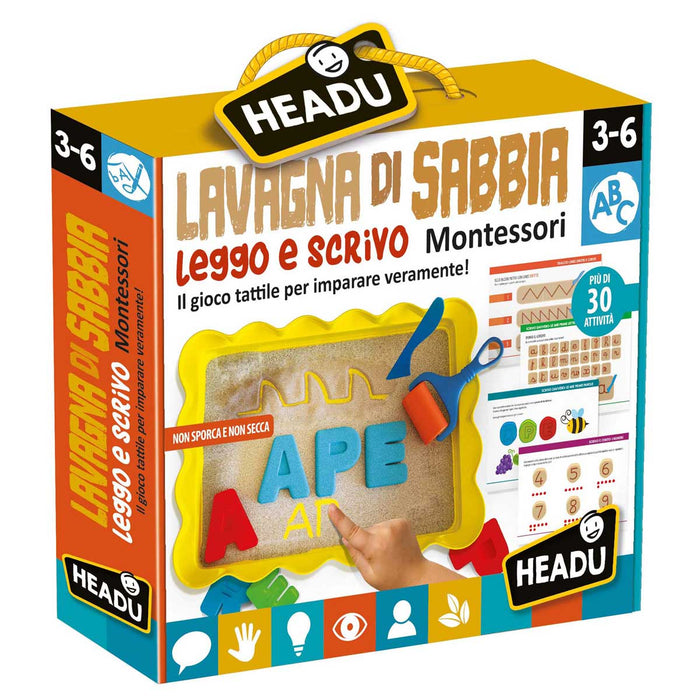 HEADU Lavagna Di Sabbia Leggo E Scrivo Montessori - IT22403