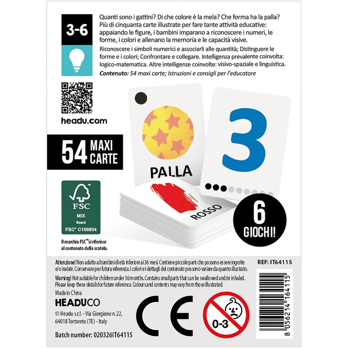 HEADU Carte Vitamine Gioco Numeri Forme E Colori