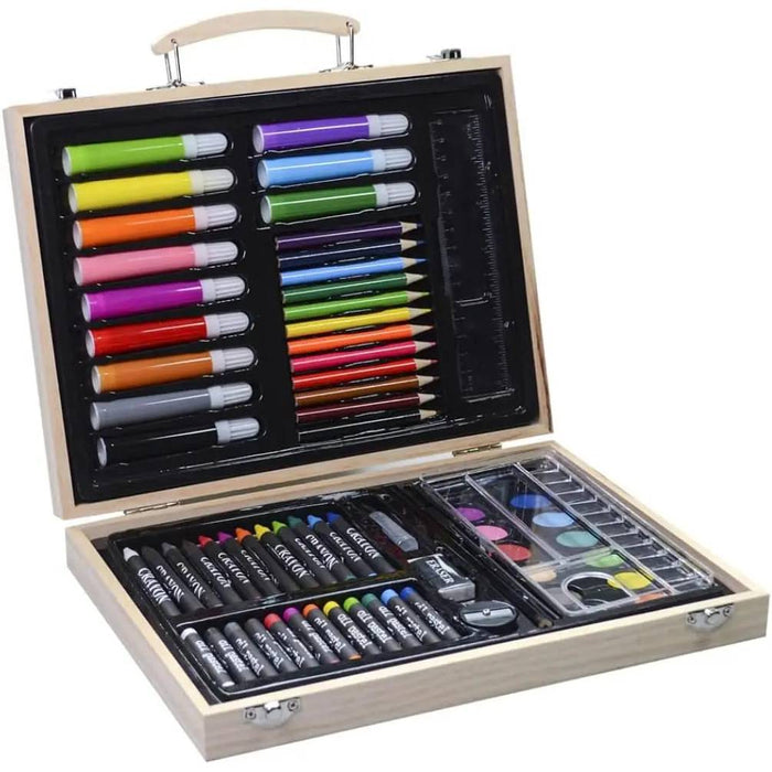 IBS Valigetta Legno Con Colori 67 Pezzi Set Artistico - CREA005