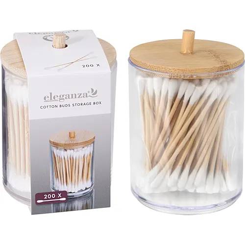 KOOPMAN Contenitore Porta Cotton Fioc Con Coperchio In Bambù - 170490860