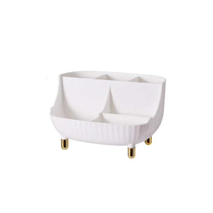 KOOPMAN Organizer Per Trucchi In Pp Bianco Con Piedini Oro