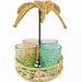 KOOPMAN Set 4 Bicchieri Colorati 300 Ml Con Supporto In Rattan - CD1200820