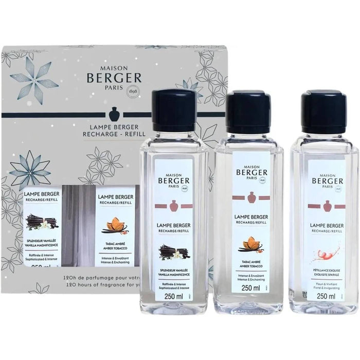 MAISON BERGER Triopack Collezione Rosalie - 3 Flaconi Da 250Ml - Ricariche Per Lampada Catalitica - 24030