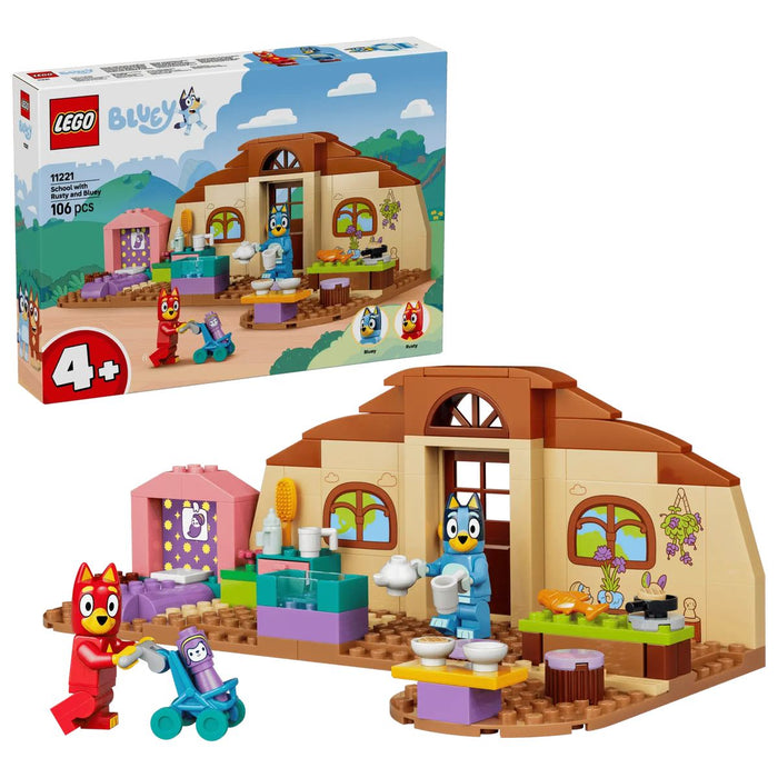 LEGO A Scuola Con Rusty E Bluey - 11221, Giochi Didattici Con 2 Minifigure, Accessori, Cibo Giocattolo, Regalo Bambini 4+