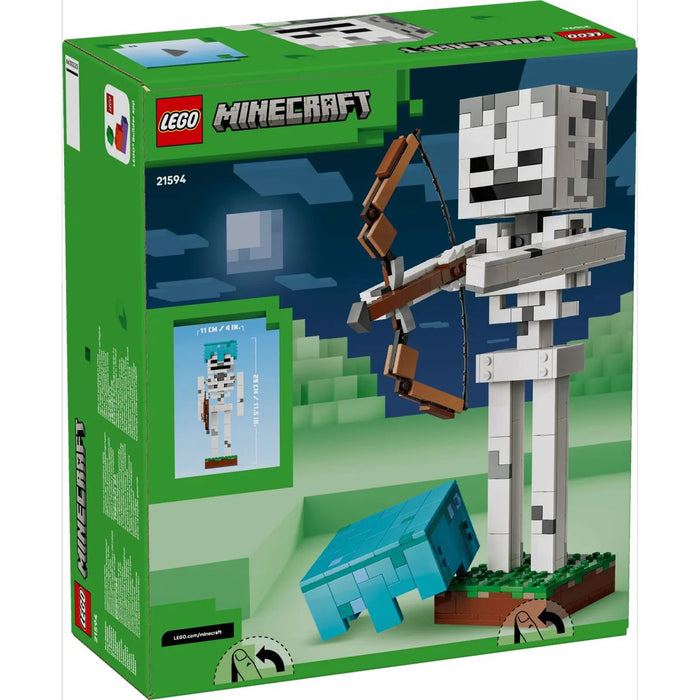 LEGO Scheletro - 21594, Action Figure Giocattolo Di Mob Con Elmo Di Diamante, Arco E Frecce, Base In Erba, Regalo 10+
